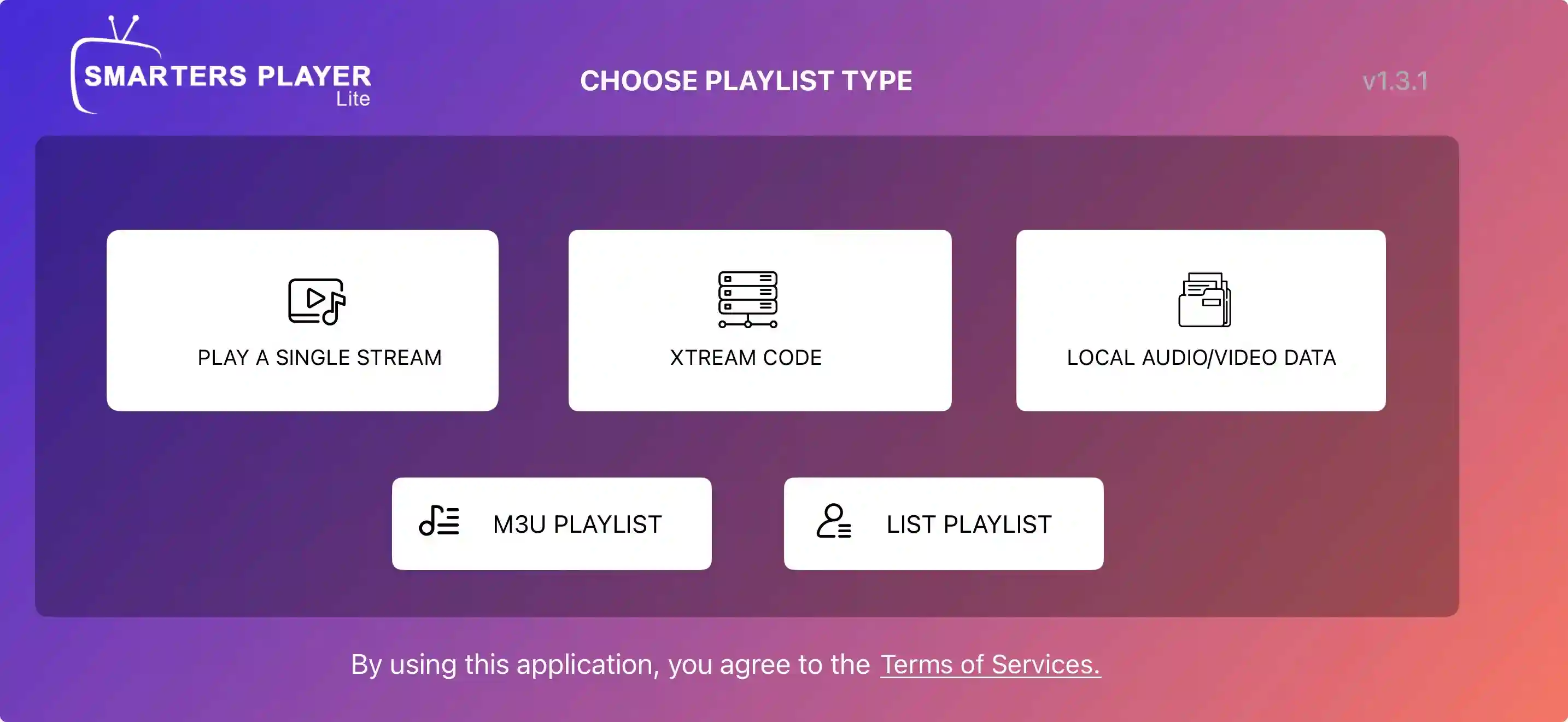Select Login Type Screenshot